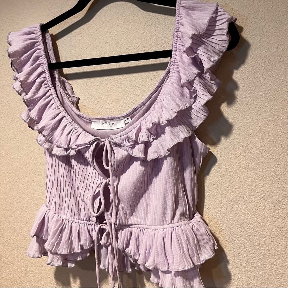 Astr Lilac Ruffled Blouse - Picture 2 of 10